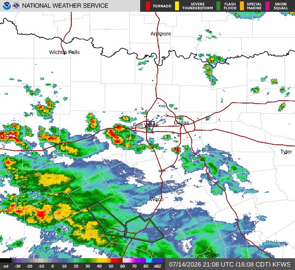 National Weather Service radar for North Texas (KFWS)