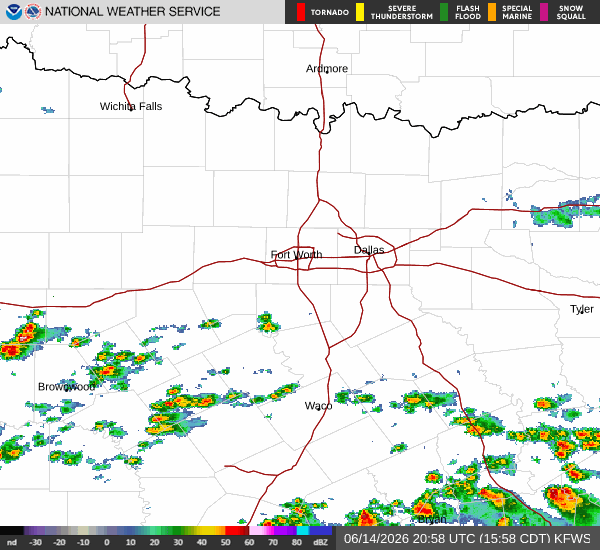 National Weather Service radar for North Texas (KFWS)