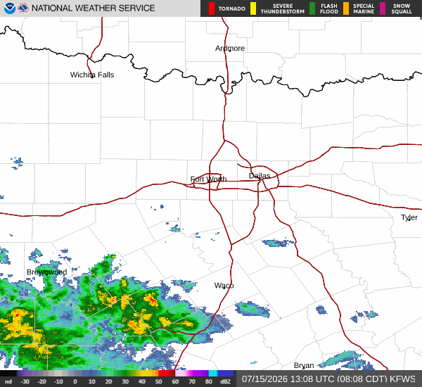 National Weather Service radar for North Texas (KFWS)