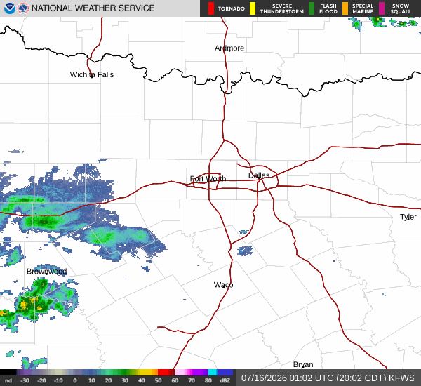 National Weather Service radar for North Texas (KFWS)
