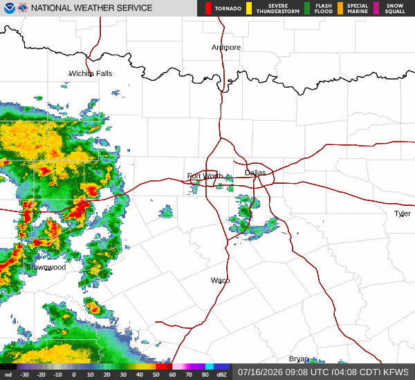 National Weather Service radar for North Texas (KFWS)