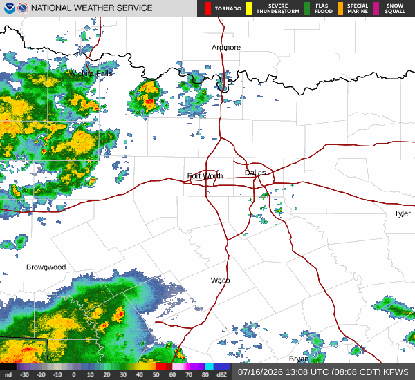 National Weather Service radar for North Texas (KFWS)