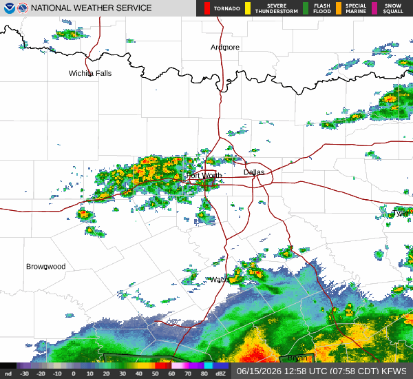 National Weather Service radar for North Texas (KFWS)