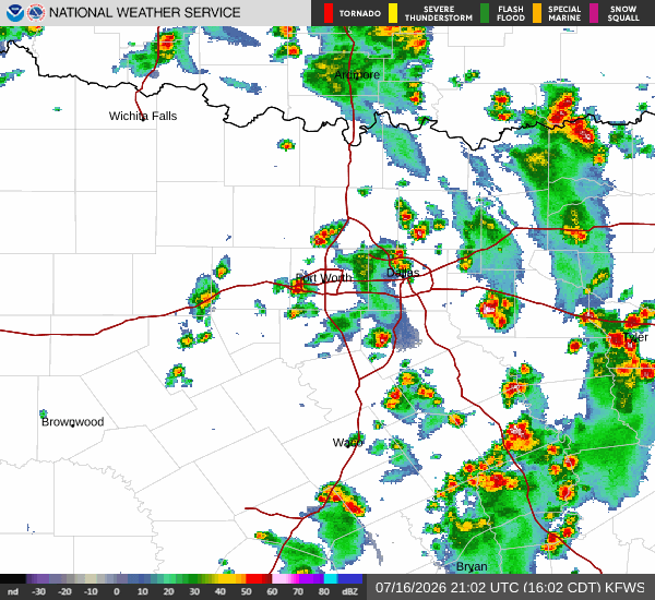 National Weather Service radar for North Texas (KFWS)