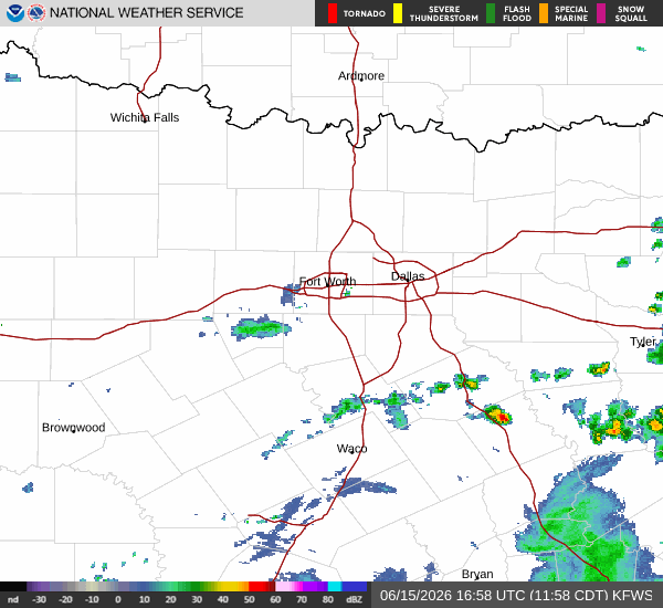 National Weather Service radar for North Texas (KFWS)