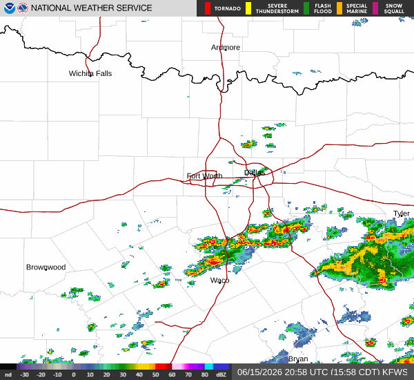 National Weather Service radar for North Texas (KFWS)
