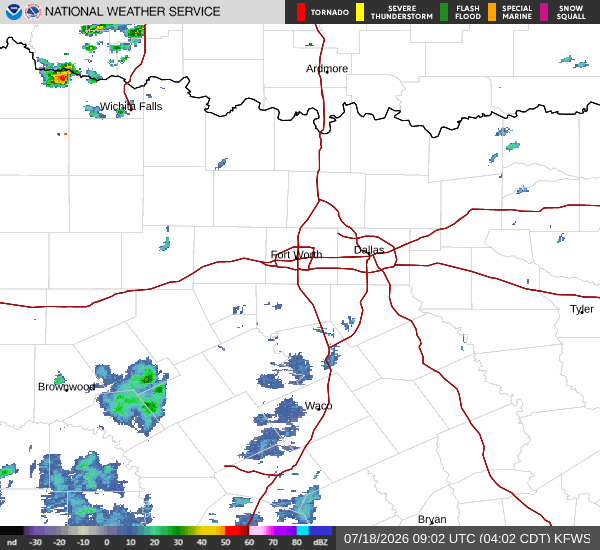National Weather Service radar for North Texas (KFWS)