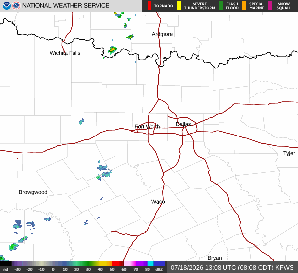 National Weather Service radar for North Texas (KFWS)