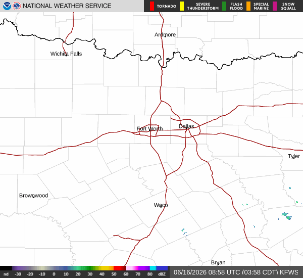National Weather Service radar for North Texas (KFWS)