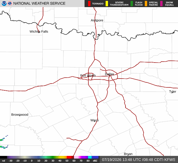 National Weather Service radar for North Texas (KFWS)