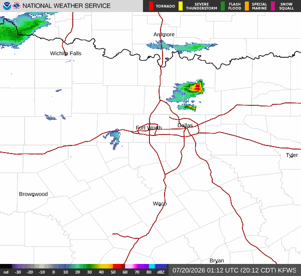 National Weather Service radar for North Texas (KFWS)