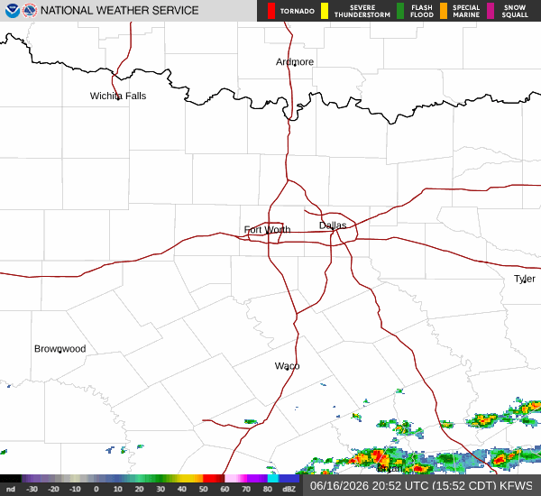 National Weather Service radar for North Texas (KFWS)