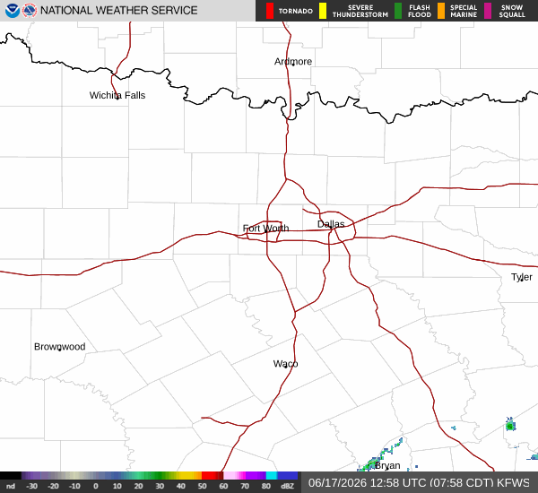 National Weather Service radar for North Texas (KFWS)