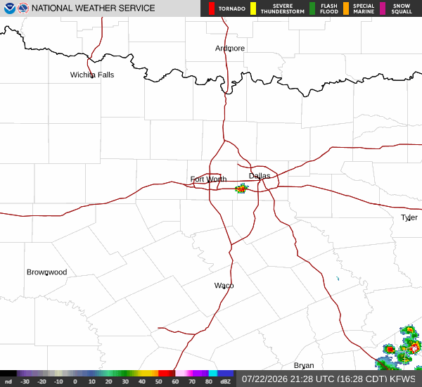 National Weather Service radar for North Texas (KFWS)
