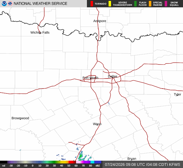 National Weather Service radar for North Texas (KFWS)