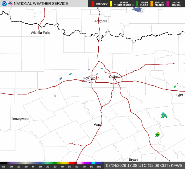 National Weather Service radar for North Texas (KFWS)