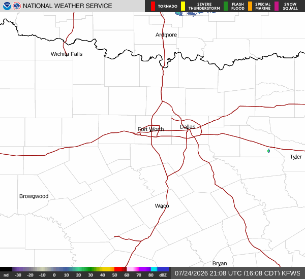 National Weather Service radar for North Texas (KFWS)