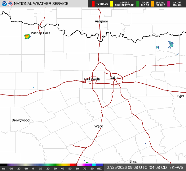 National Weather Service radar for North Texas (KFWS)