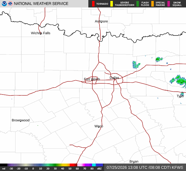 National Weather Service radar for North Texas (KFWS)