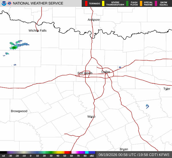 National Weather Service radar for North Texas (KFWS)