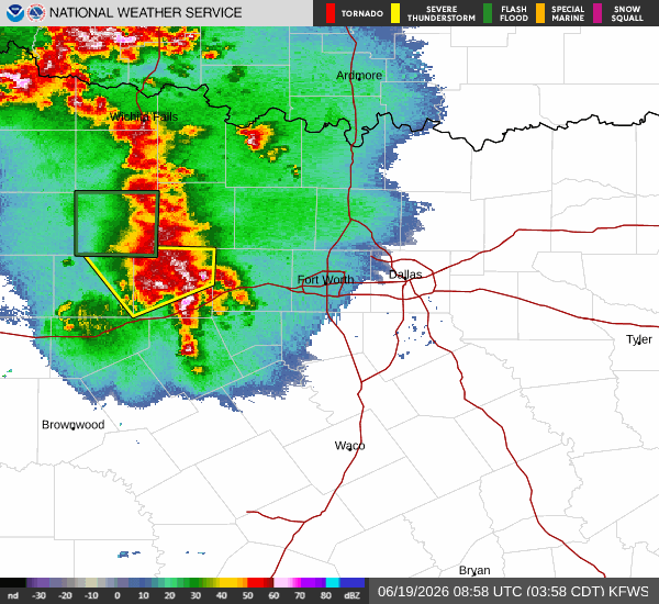 National Weather Service radar for North Texas (KFWS)