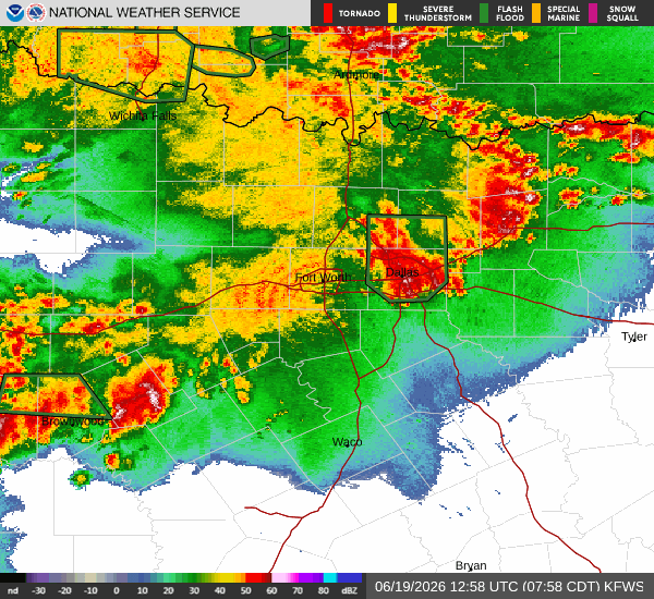 National Weather Service radar for North Texas (KFWS)