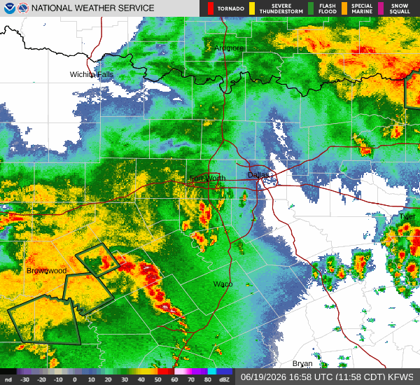 National Weather Service radar for North Texas (KFWS)