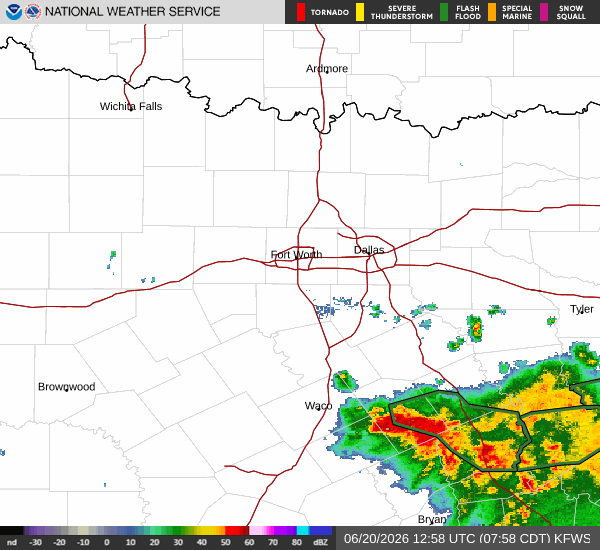National Weather Service radar for North Texas (KFWS)