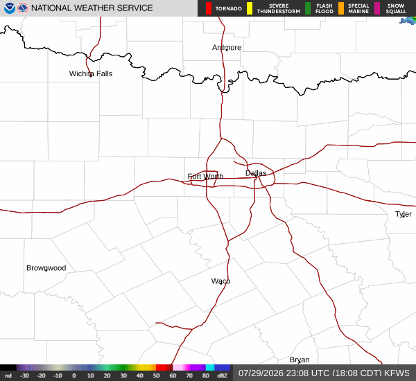 National Weather Service radar for North Texas (KFWS)