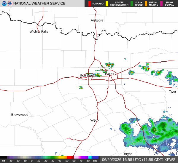 National Weather Service radar for North Texas (KFWS)