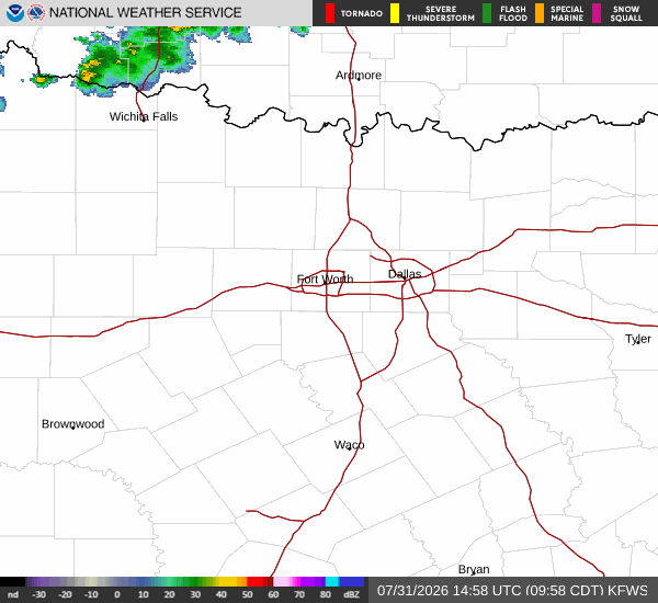 National Weather Service radar for North Texas (KFWS)
