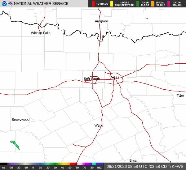 National Weather Service radar for North Texas (KFWS)
