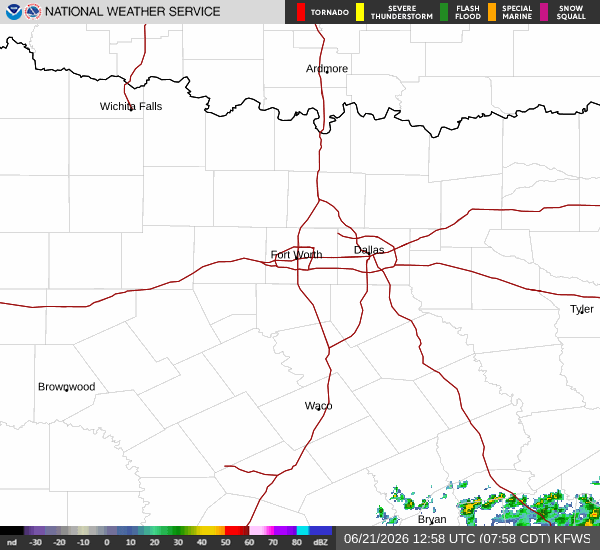 National Weather Service radar for North Texas (KFWS)