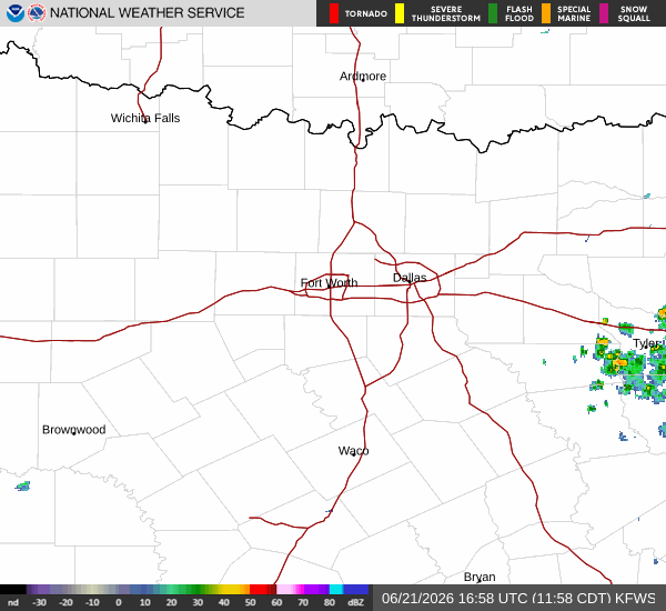 National Weather Service radar for North Texas (KFWS)