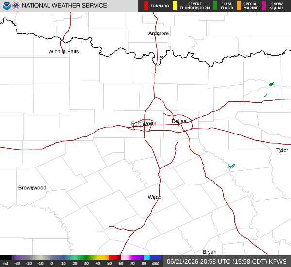National Weather Service radar for North Texas (KFWS)