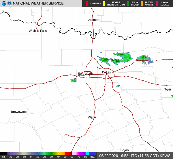 National Weather Service radar for North Texas (KFWS)