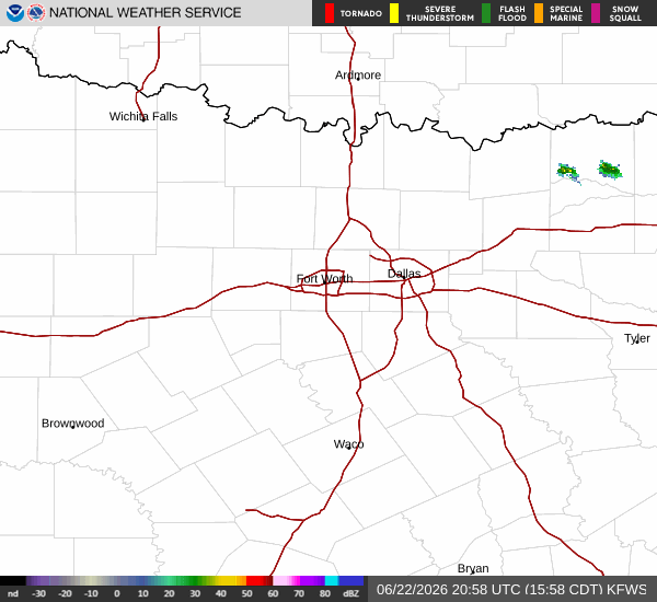 National Weather Service radar for North Texas (KFWS)
