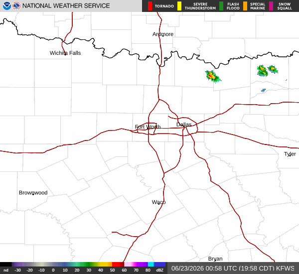 National Weather Service radar for North Texas (KFWS)