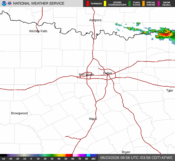 National Weather Service radar for North Texas (KFWS)