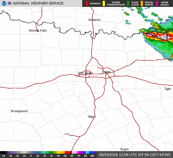 National Weather Service radar for North Texas (KFWS)