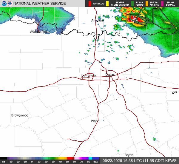 National Weather Service radar for North Texas (KFWS)