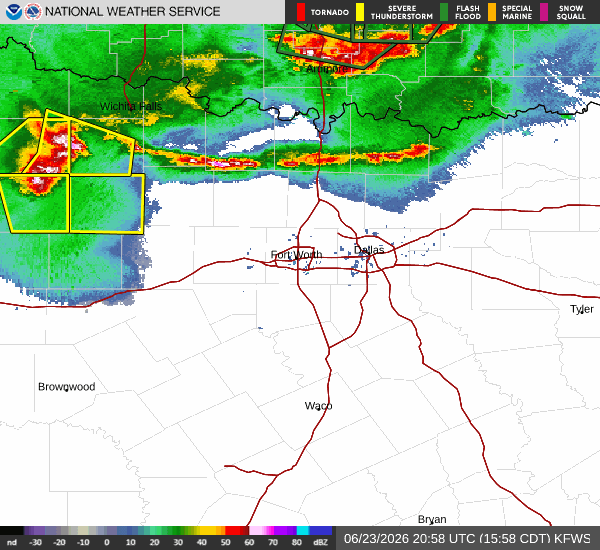 National Weather Service radar for North Texas (KFWS)