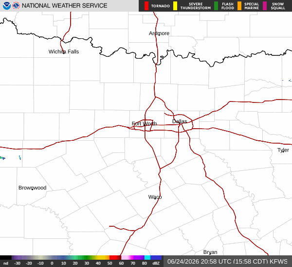 National Weather Service radar for North Texas (KFWS)