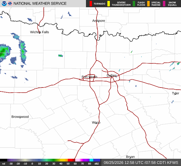 National Weather Service radar for North Texas (KFWS)