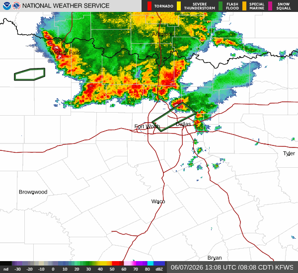 National Weather Service radar for North Texas (KFWS)