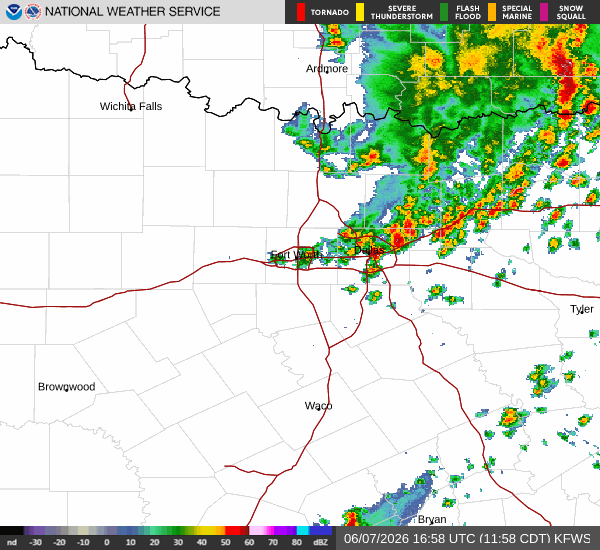 National Weather Service radar for North Texas (KFWS)