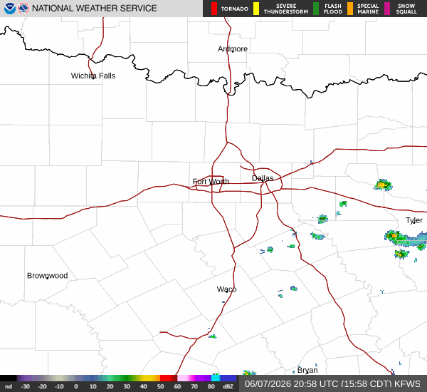 National Weather Service radar for North Texas (KFWS)
