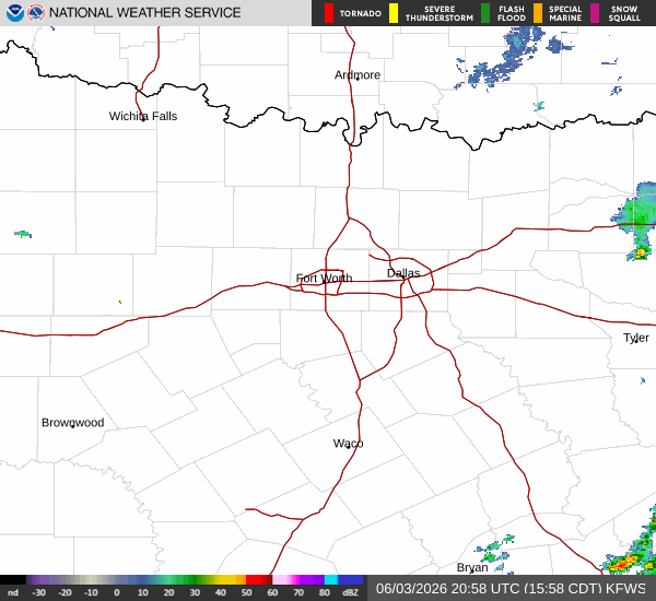 National Weather Service radar for North Texas (KFWS)