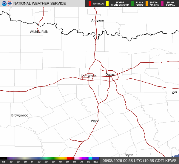National Weather Service radar for North Texas (KFWS)