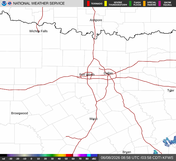 National Weather Service radar for North Texas (KFWS)